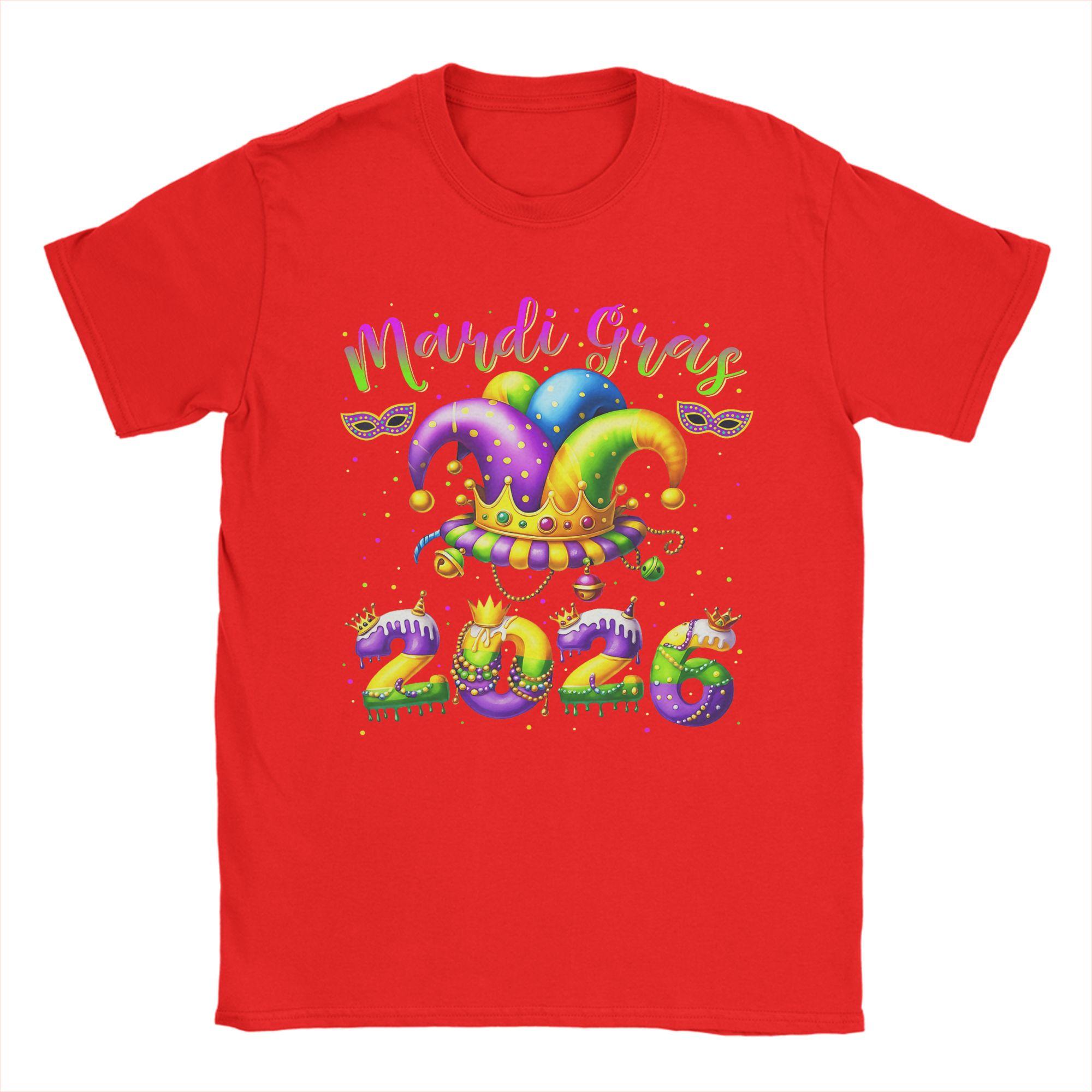 Happy Mardi Gras T Shirt Summer Cotton T Shirts For Adult Fashion Casual Tee Shirt Short Sleeves YK Casual Top Tees S