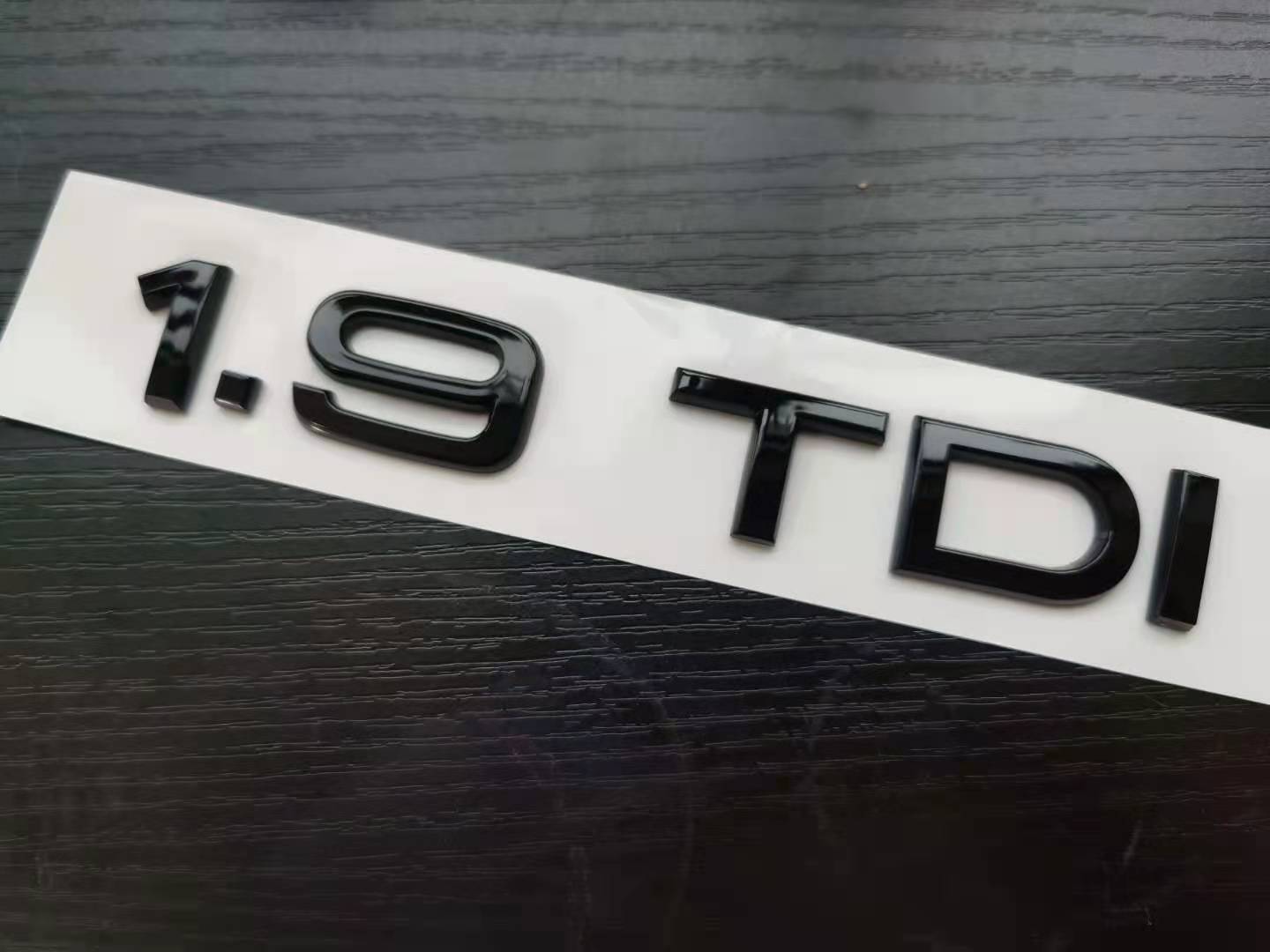 1X Chrome glossy black ABS 1.9 TDI Car Body Rear Trunk Emblem Badge Sticker Accessories