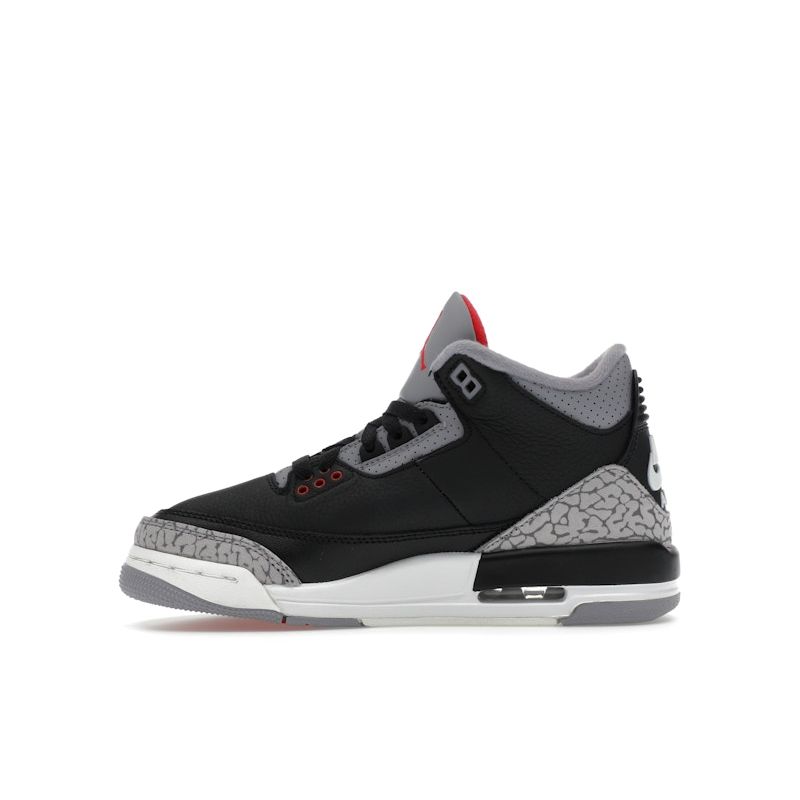 Air Jordan 3 Retro OG GS Black Cement 2024 Dětské tenisky Fire-Red Cement-Grey Sail DM0967-010