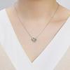 Cinnamoroll Dancing Stone Necklace Open Heart Silver 925 Cubic Zirconia.