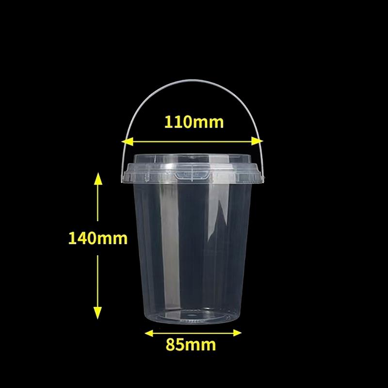 Food Grade Plastic Thicken Bucket Small Clip Stationery Storage Bucket Milk Tea Pickle Takeaway Bucket With Lid Storage