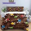 M&M's Bettwäsche mit individuellem Namensmuster, Steppbett-Set, Bettbezug, Kissenbezug, Heim-Geburtstagsgeschenk(1 Bettbezug + 2 Kissenbezüge, ohne Füllung)