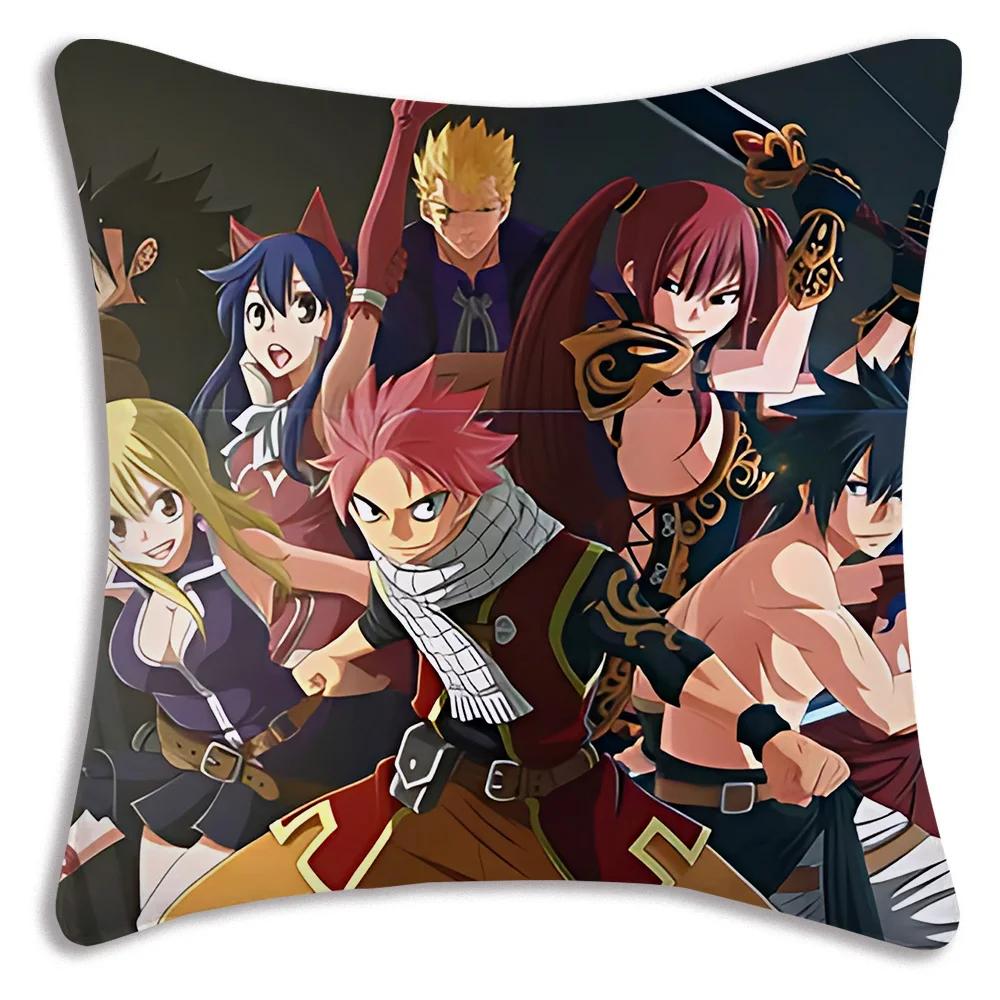 

Чехлы для подушек аниме FAIRY TAIL, мультяшный диван, декоративный домашний двухсторонний принт, короткая плюшевая милая наволочка 30x30cm