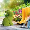 Flocked Easter Decor Resin Garden Bunny Statue Easter Garden Ornament
