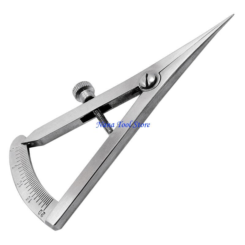 

31GJ Metal Dental Gauge Caliper Dental Caliper Elbow 0 to 20 mm Double Scales Tool