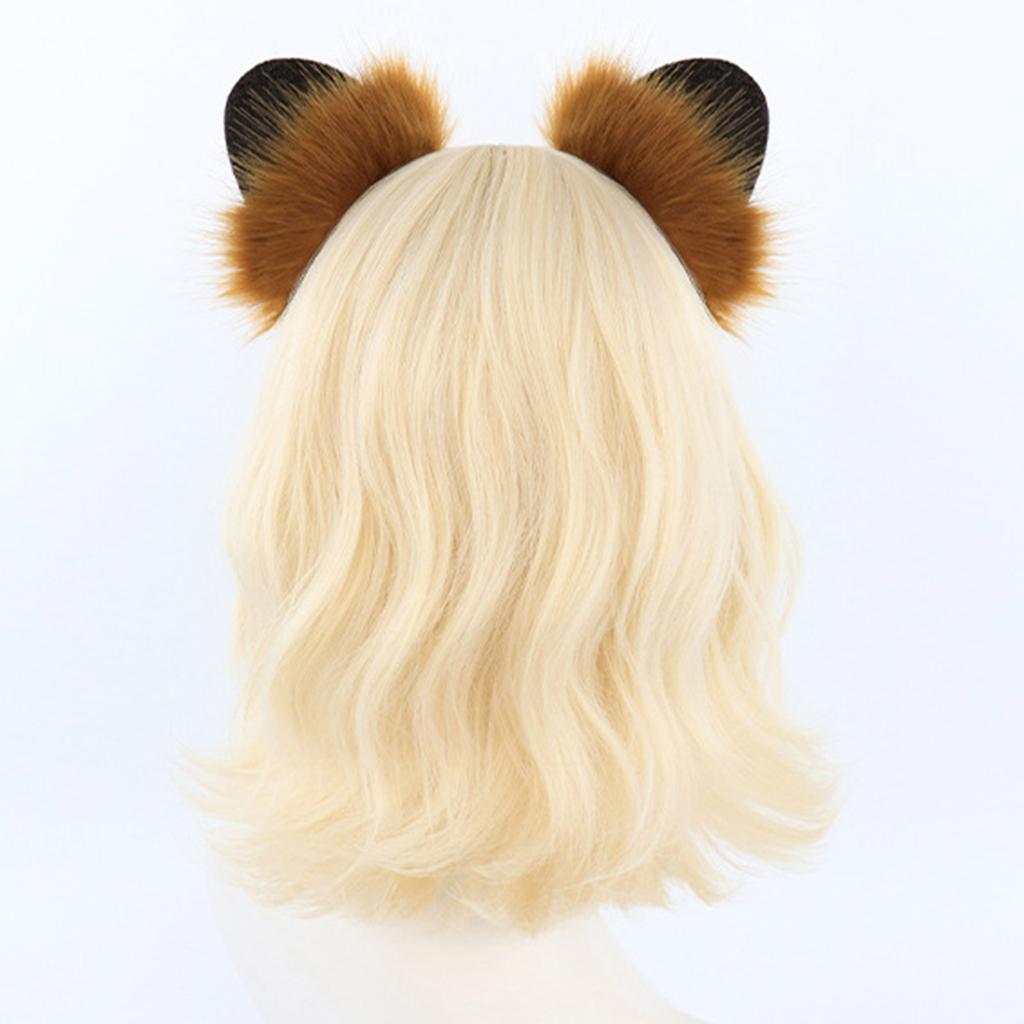 Furry Plush Tiger Ear Headband for Halloween Anime Maid Hairhoop Roleplaying Game Character Hairdband for Photography