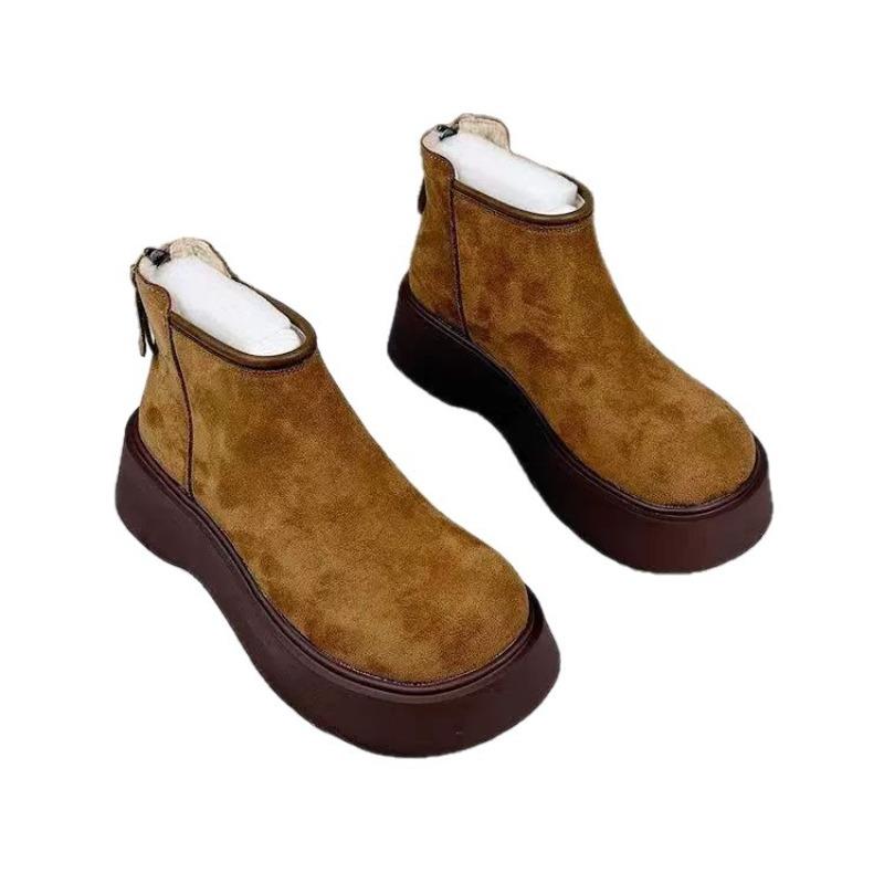 New Style Shoes: Thick-soled Snow Boots, Women's Shoes, Ankle Boots, Round-toed Casual Cotton Boots