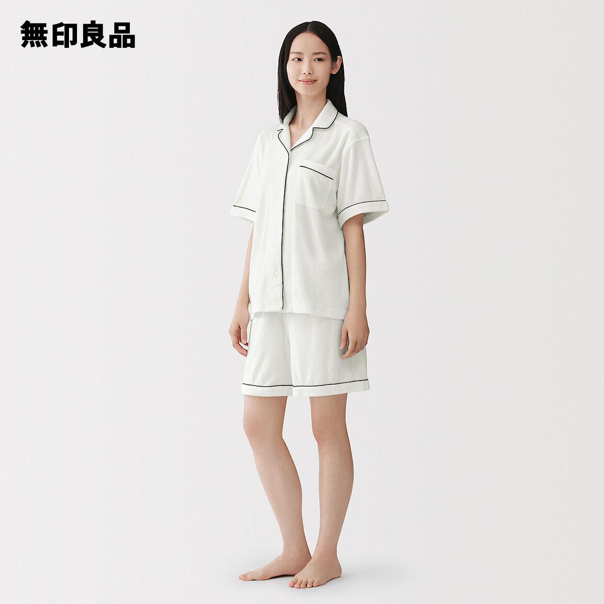 Wearable Towel Double-Sided Pile Short Sleeve PajamasMuji Official