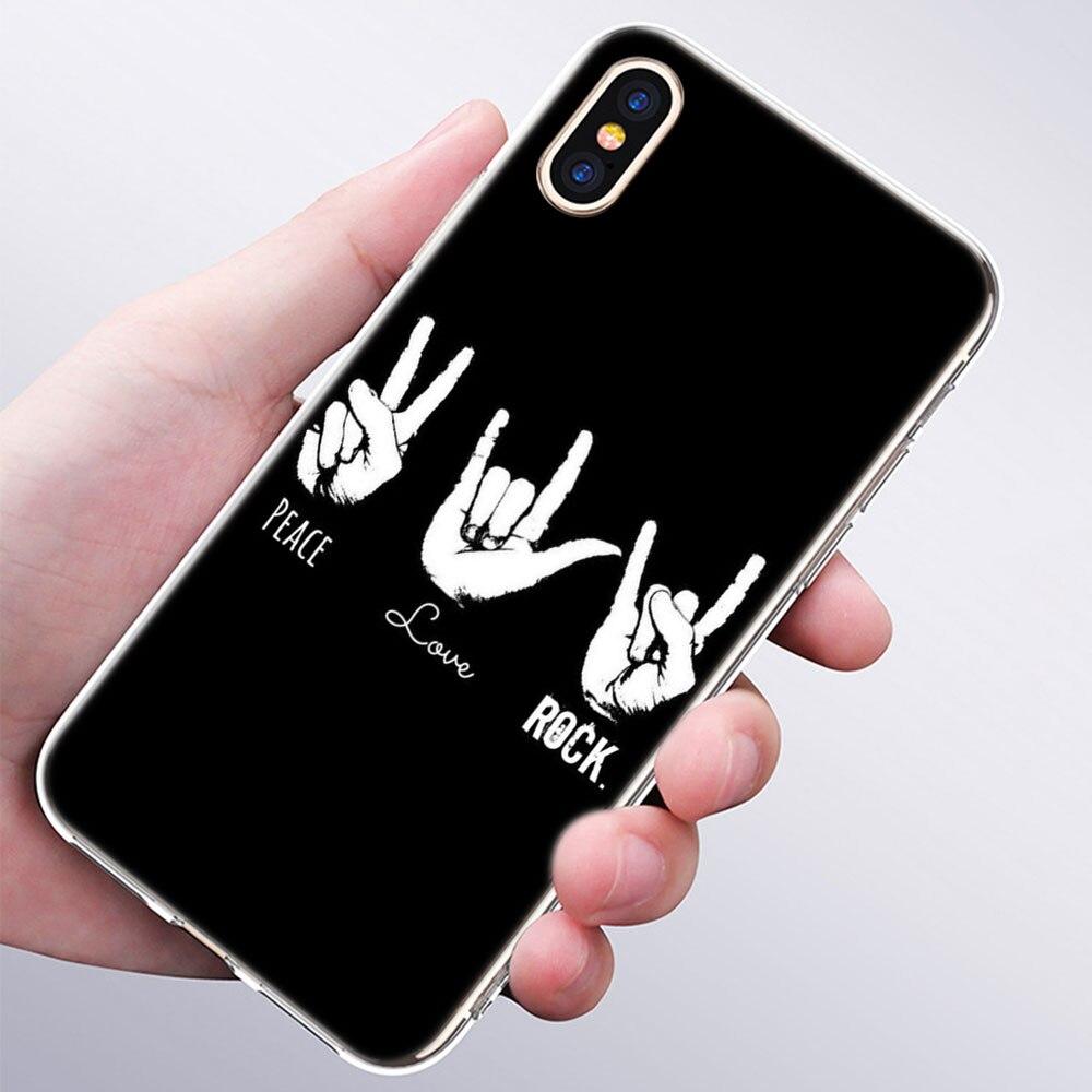 luxury Soft Silicone Phone Case Rock roll skull for Apple iPhone 11 Pro XS Max X XR 6 6S 7 8 Plus 5 5S SE Fashion Cover