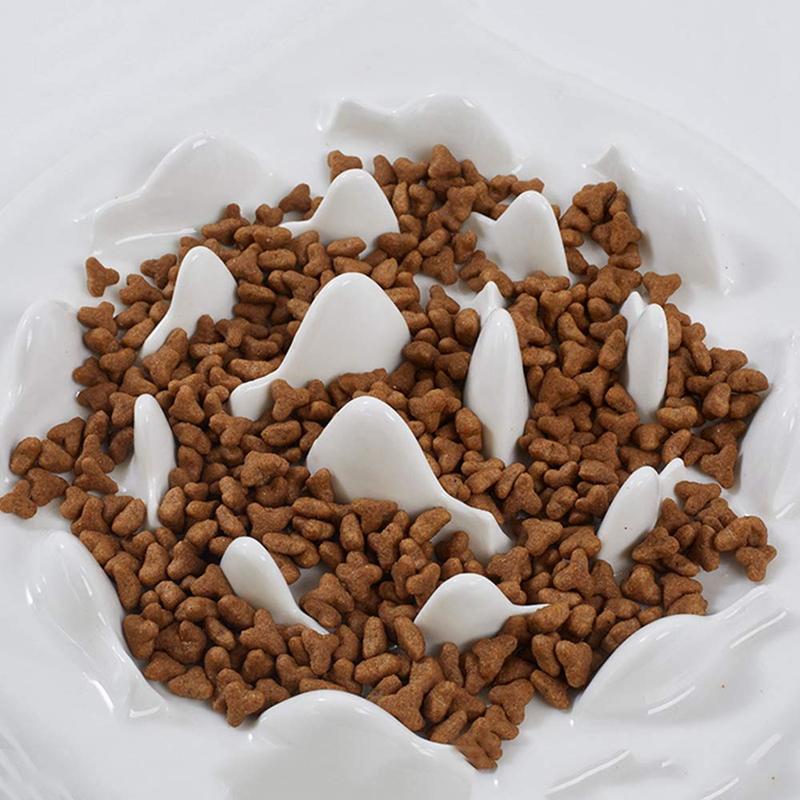 Slow Feeding Bowl, Ceramic Play Interactive Play BLOOD BLOCK BLOOD MISK CAT Prevention Feeder Anti-Alulping Health Feeding Bowl for Animals | Dog Food