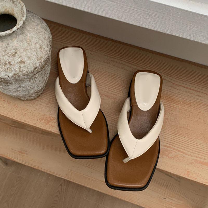 Fashion Comemore Summer Women Shoes Wedges Flip Flops Mid Heels Slippers for Women Fashion Thick Soled Casual Beach Slides Sandalias