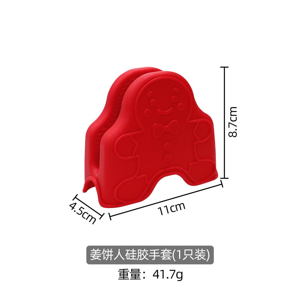 Christmas New Silicone Anti-scalding and Non-slip Gloves, Oven Microwave Oven Hand Clips, Kitchen Baking Silicone Heat Insulation Clips