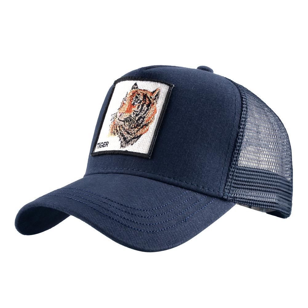 European & American Retro Cotton Embroidered Animal Mesh Baseball Cap