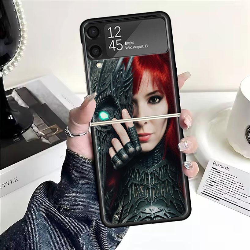 Mylene Farmer Cases For Samsung Galaxy Z Flip 4 5 6 7 3 Z Flip7 Flip6 Flip4 Flip5 Flip3 5G Hard Shockproof Fundas Cover