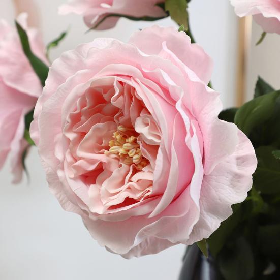 Real Touch Artificial Rose Flower 24.8" Long Stem Fake Rose Flower Realistic Big Bloom Rose Bouquet for Wedding Party Floral Arrangement Vase Decor