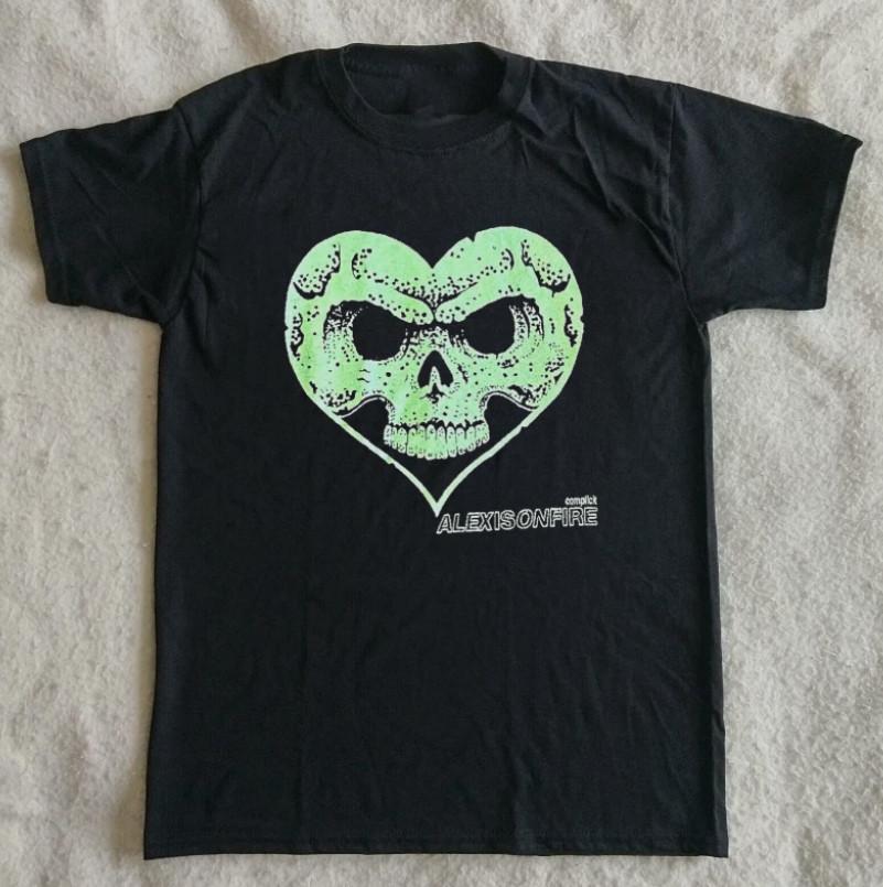 Unisex black t-shirt Complicit Skull Alexisonfire print all sizes NZ328 S