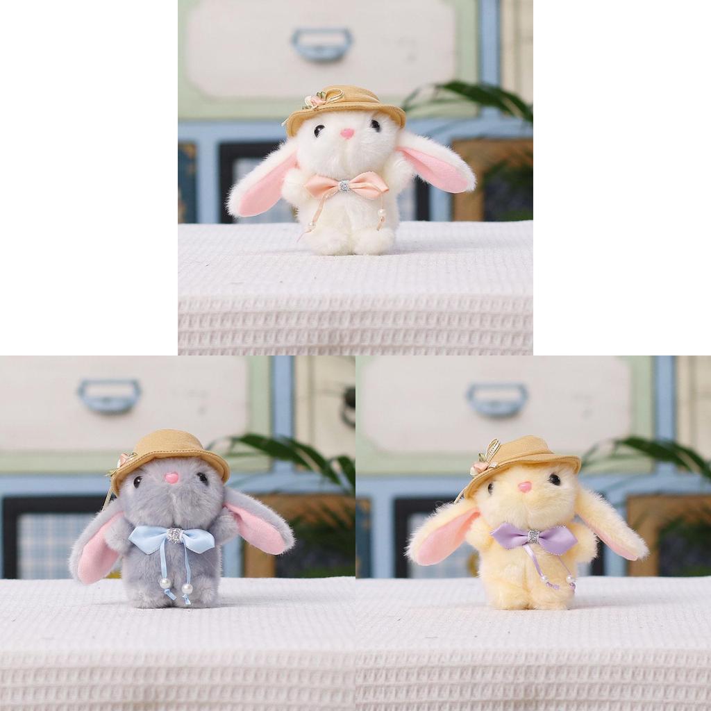 Plush Bunny Keychain With Cotton Filling For Bag Decoration And Collectible Gift