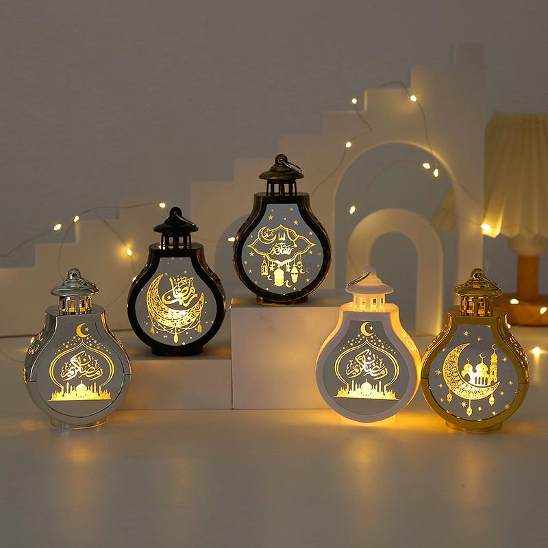 Ramadan Kareem Led Lantern Light Eid Mubarak Ornaments Decoration For Home 2025 Islamic Muslim Party Supplies