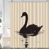 Elegant Black Swan Shower Curtain, Polyester, Waterproof, Machine Washable, Grommets for Easy Hang