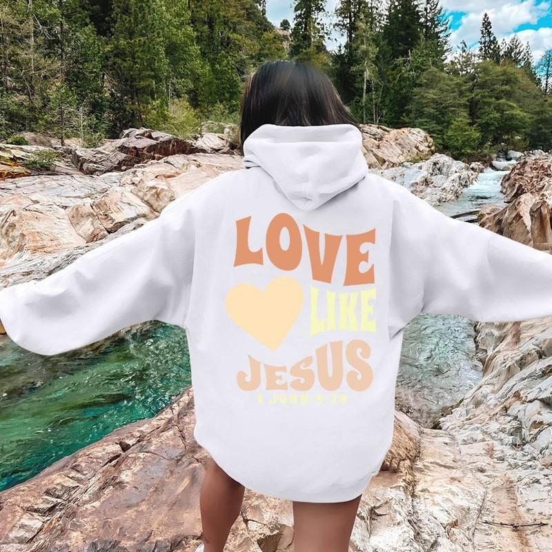 2024 Cross Border E-commerce New European and American Men's and Women's Same Style Shoulder Sleeve Hoodie Printed Loose and Vel