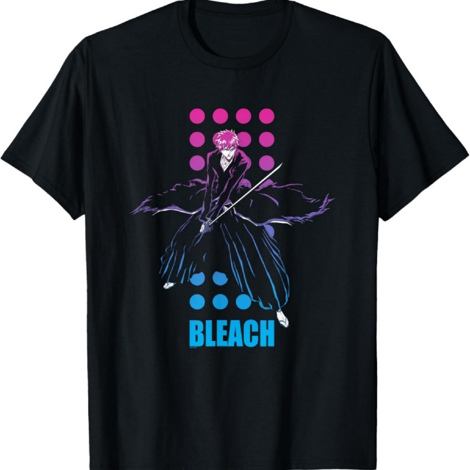 

Bleach Ichigo Fight Pose Ombre Circles Anime T-Shirt XXXXXL чорний