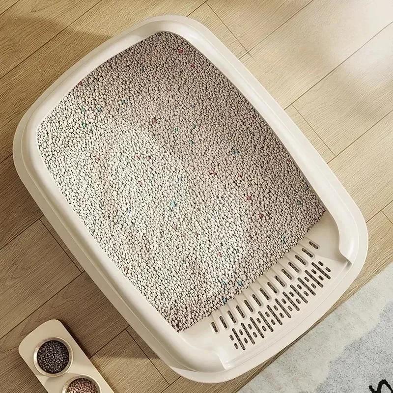 Large Semi Enclosed Cat Litter Box with Open Spill Prevention Extra Large Cat Litter Box Pet Supplies Cat Litter Box Cat Toilet