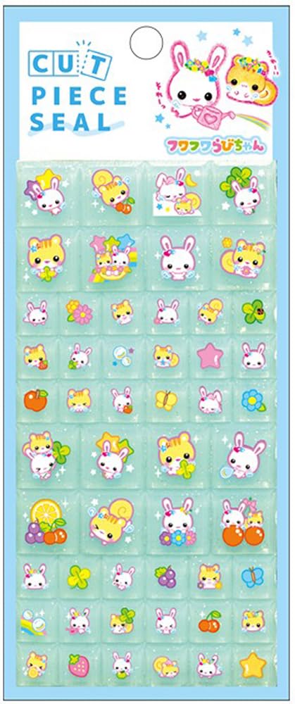 Cracks Cut Peace Fluffy 127445 Sticker, Rabbit, Blue, синий