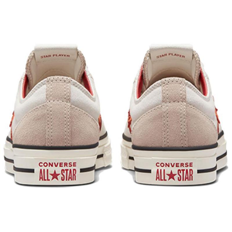 Converse Star Player 76 Retro Casual Non-slip Durable Lightweight Low-top Sneakers for Men and Women White and Red