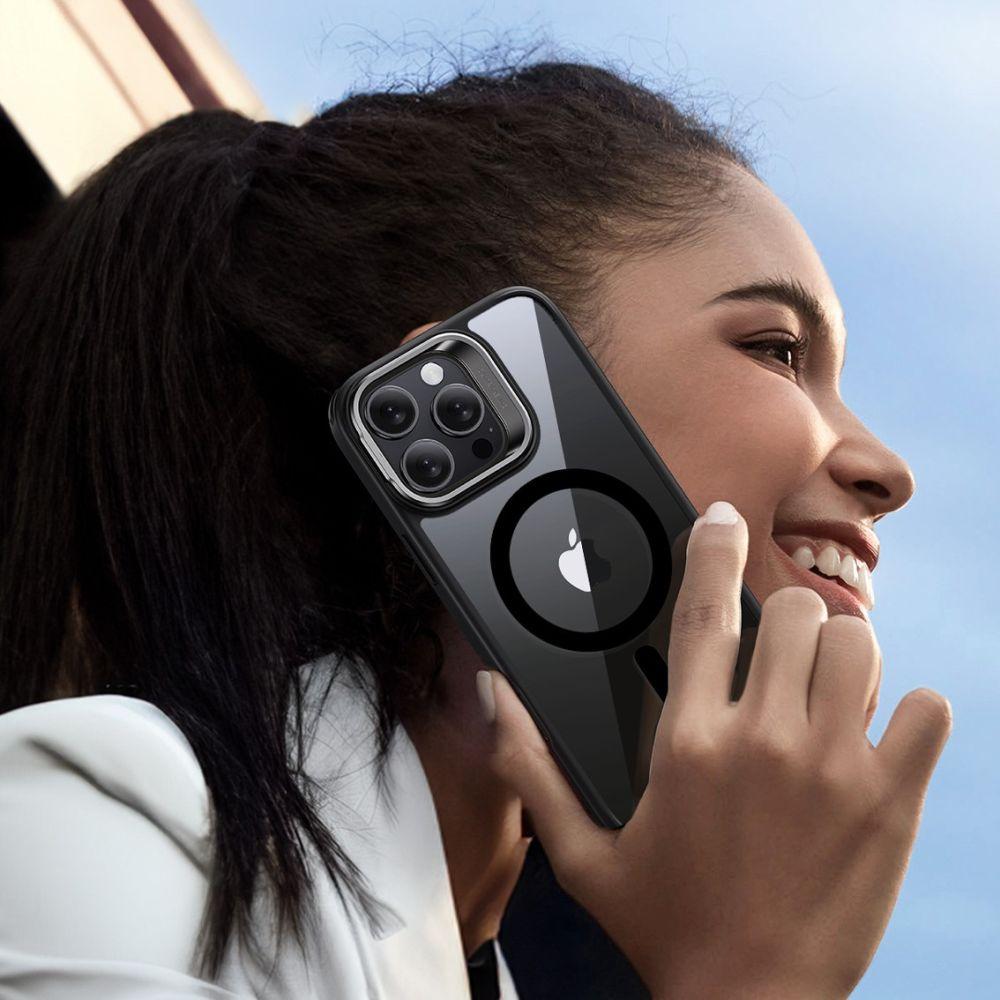 Esr Classic Hybrid Kickstand Halolock Magsafe & Tempered Glass Iphone 16 Pro Clear/Black