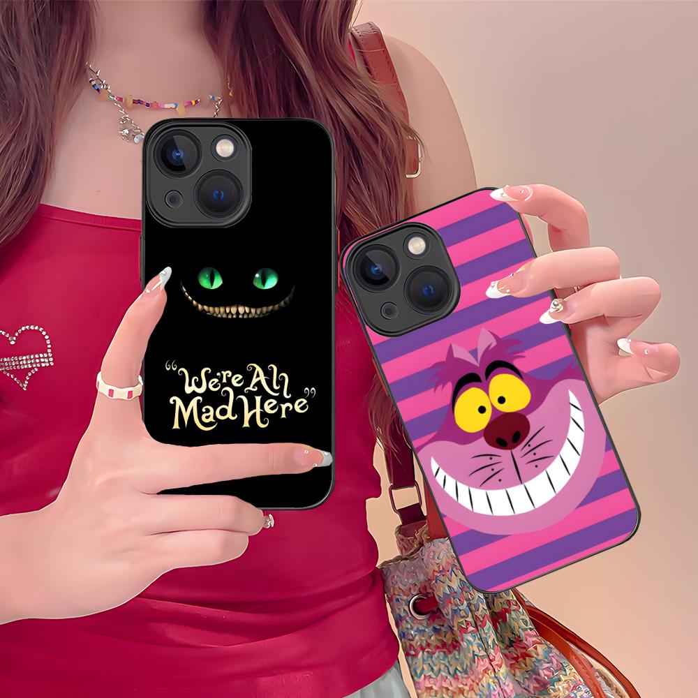 C-Cheshire Cats Phone Case for iPhone 16 15 14 13 12 11 X XR XS 8 7 Pro Max Plus Mini Colour Printing Silicone Cellphones Luxury
