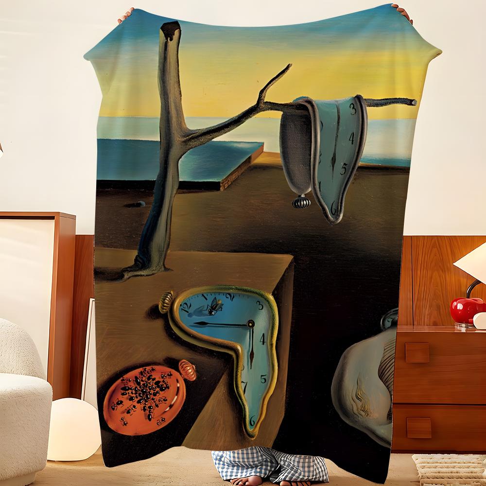 Artist S-Salvador D-Dali Throw Flannel Throw Blanket, Lightweight Cozy, Durable Washable cute Cool