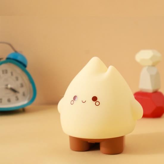 Night Light Soft Warm Glow Adjustable Brightness Timer Function Small USB Rechargeable Realistic Flickering Flame LED Bedside Lamp