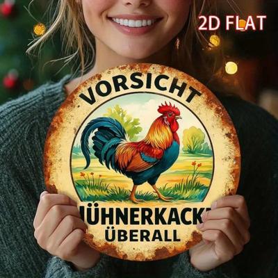 Vintage German Farm Life Tin Sign Metal Wall Decor for Cafe Restaurant