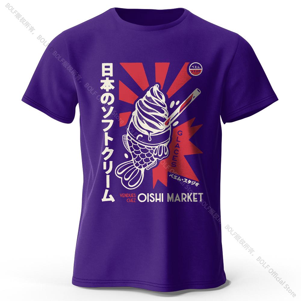 Japanese Foodie Print T-Shirt, Soft & Breathable Round Neck Short Sleeve Tee, Unisex Cute & Cultural Style
