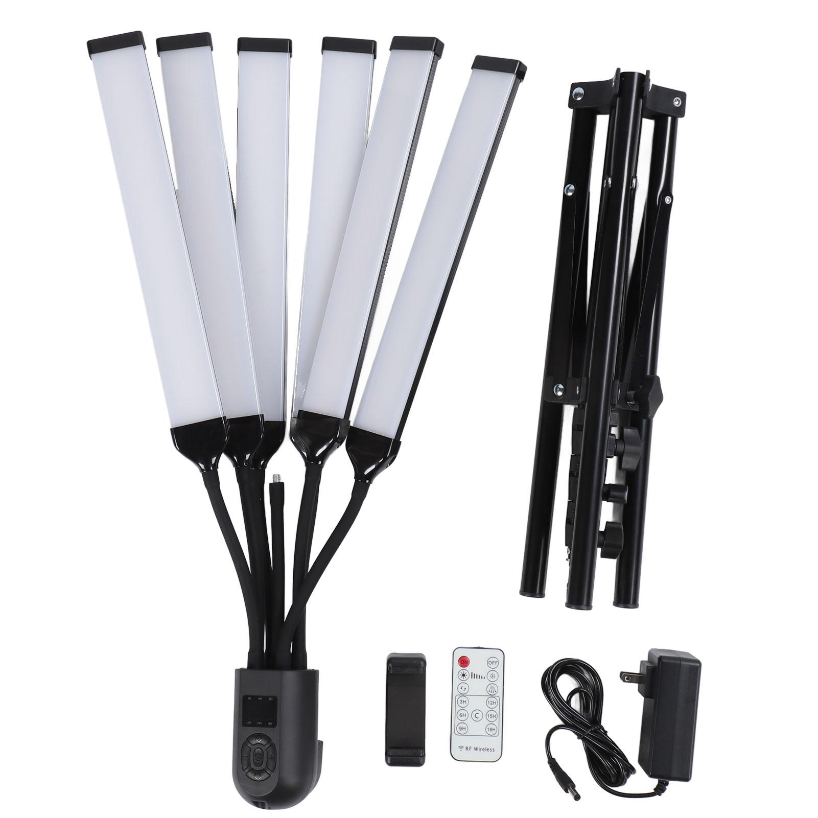 

6 Arm Video Fill Light 3000K 4000K 6000K 360 Degree Rotatable Gooseneck Foldable LED Photography US Plug