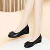 Women Cute Black Patent Leather Spring Slip On Wedge Heel Shoes Lady Classic Office Work Comfort Heel Shoes Ab583