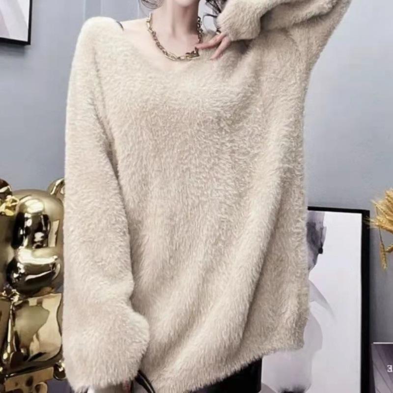 Autumn/Winter Korean-Style Mink Pullover: Cozy, Loose, and Stylish Sweater