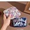 Creative Pvc Sanitary Pads Bag  Floral Print Large Capacity Multipurpose Coin Purse Portable Cosmetic Storage Bag