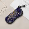 2D-Vintage Floral Mandala Printed Sunglasses Case, Protective Zipper Eyeglasses Box, Portable Travel Spectacle Storage Holder for Women Gift
