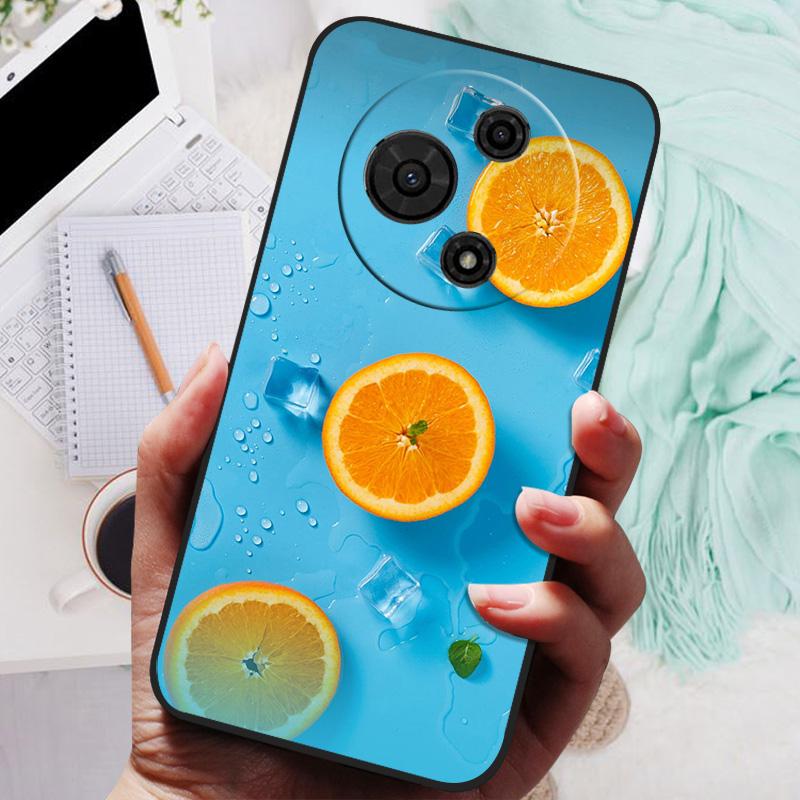 For TCL 605 Case Flower Geometric Painted Bumper Coque Soft Silicone Cover Fundas For TCL 60 SE 4G Cases 60SE TCL605 Shells