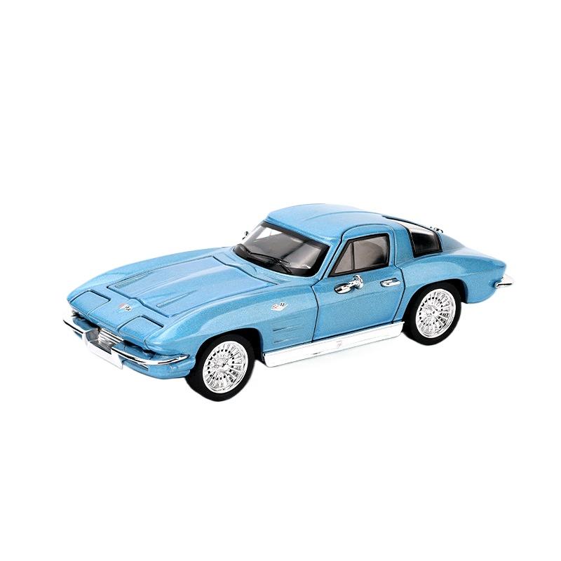 1/32 Corvette C2 Sting Ray Alloy Sports Car Model Diecasts Metal Classic Racing Car Vehicles Model Sound and Light Kids Toy Gift