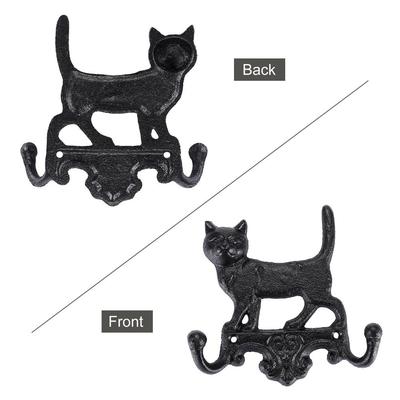 Animal Theme Heavy Duty Wall Mounted Hook Vintage Rustic Double Hook Decorative Cast Iron Hook Home Decor