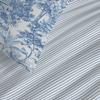 Complete Reversible Duvet Cover Set "Vanessa" 6 Pieces for 180 X 200 "King Size" Bed Adama Azur