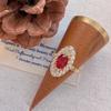 Vintage Court Medieval Style Oval Red Zirconia Rings For Women Fashion New Jewelry Lady Gift Party Anillos Mujer