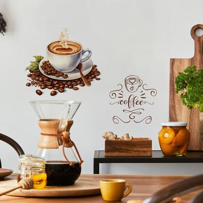 Naklejki Ścienne Cafe Vinyl Art Kubek do Kawy Naklejki do Pubu