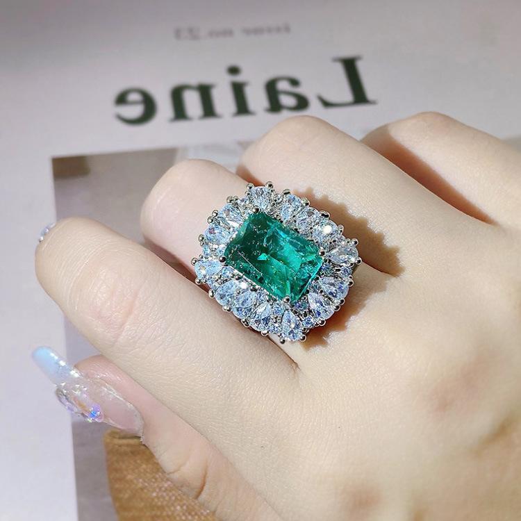 Eurn Retro Emerald Ring Palace Fengba Jewelry Colorful Jewelry Ring Jewelry