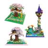 Challenge Sakura Tree House Mini Blocks Toy Architecture Magic Castle Beautiful Cabin Oil House For Girl Present Birthday Gift
