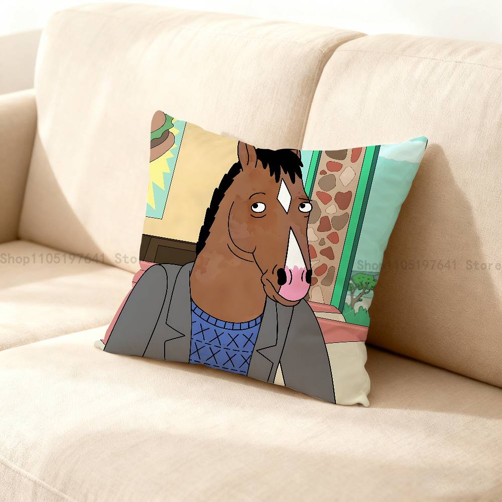 Cartoon B-BoJack H-Horseman Pillow Case cute cartoon anime peripheralsBedroom Sofa Decorative Cushion Cover Soft Cushion Cover