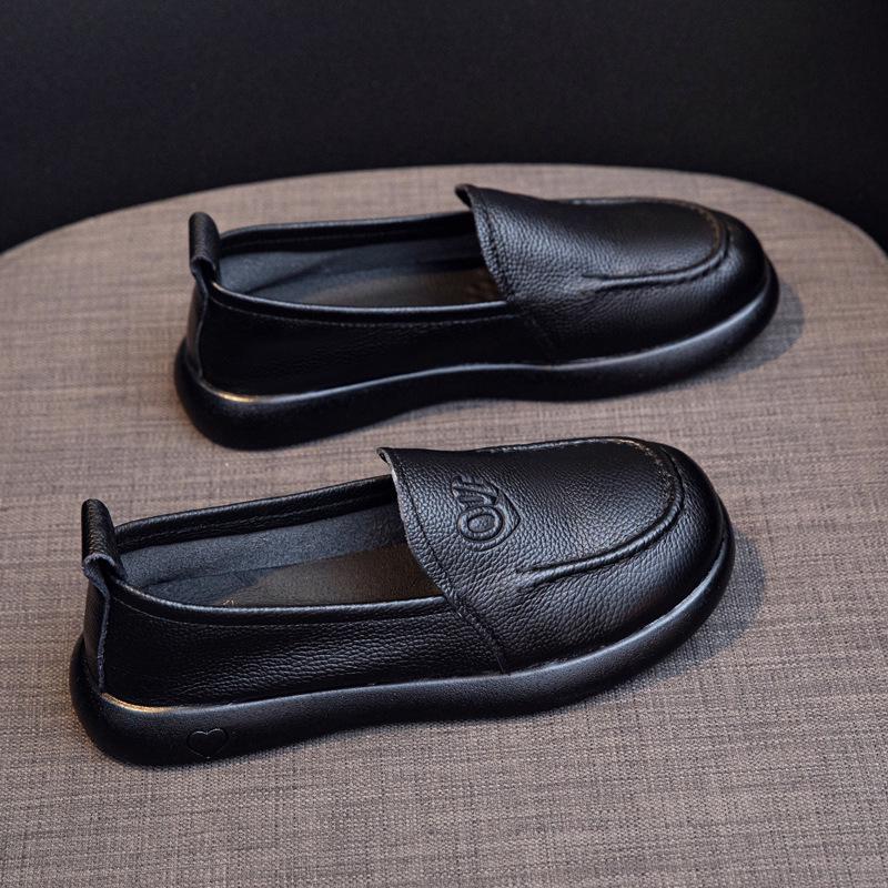 

Женские лоферы ручной работы из белой коровьей кожи - Удобные слипоны 2025 Size 40