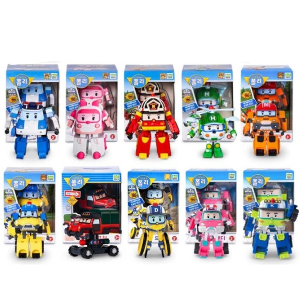 [Robocar Poli] Transformation Robot Deluxe Polly/Poacher/Mark/Helly/Bucky/Keaton/Droney/Sandy (4inch Size) Korean Toys